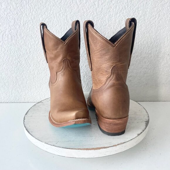 Lane EMMA JANE Womens Cowboy Bootie 7.5 Brown Western Cowgirl Short Ankle Boots - Picture 1 of 11